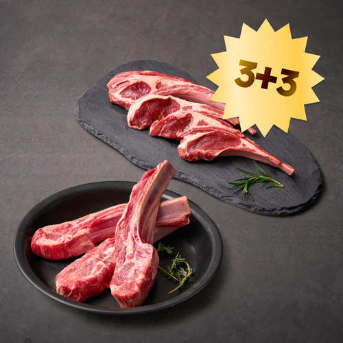 윤남노 pick 고메프리미엄 양갈비 반반 6팩 세트(프렌치랙250g*3팩+숄더랙250g*3팩+시즈닝3종*2세트)