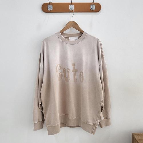 신용유통 남자 큐트 피그먼트 라운드 맨투맨 티셔츠 BT-TSA-Q013-연베이지