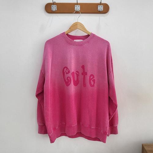 신용유통 남자 큐트 피그먼트 라운드 맨투맨 티셔츠 BT-TSA-Q013-핑크