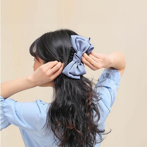 빅리본 왕집게핀 연파랑 왕리본 올림머리 헤어삔 WD60324