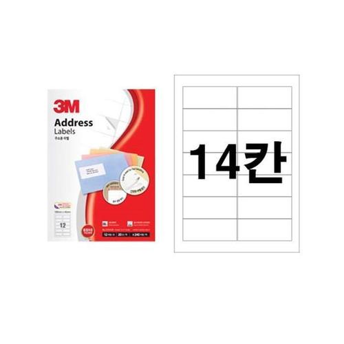셀러허브 폼텍동일규격 3M 3M라벨지 21314 14칸 100매