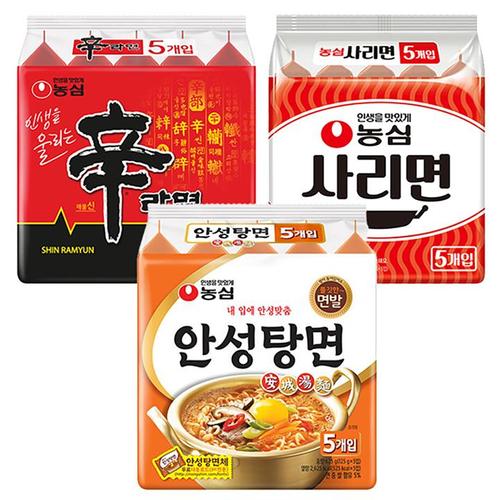 [광진식품]농심 신라면10봉지+안성탕면10봉지+사리면10봉지 총30봉