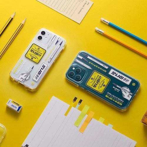 슈피겐 X 모나미 레트로 한정판 콜라보 패키지 아이폰12 시리즈/ 핸드폰케이스,153프리미엄펜, 필름2매구성