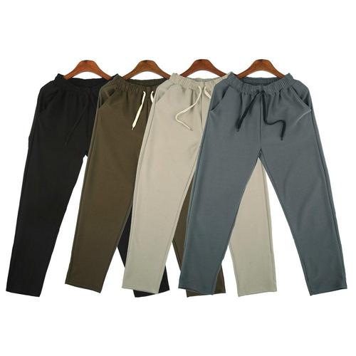 남성 세미핏 밴딩 스판 바지 남자 데일리 무지 팬츠 (WE1C7BA)