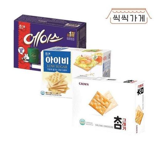 [한화갤러리아㈜]갤러리아_[씩씩가게] 담백한 비스킷 3종(에이스 아이비 참크래커)