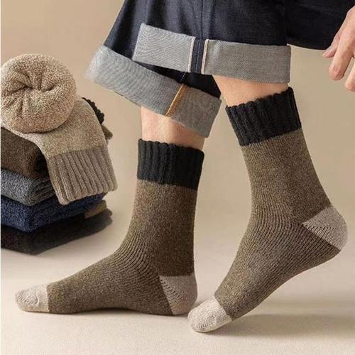 [BZJL8YKX_4C]남자 겨울 스타일 장목 기모 양말 논슬립