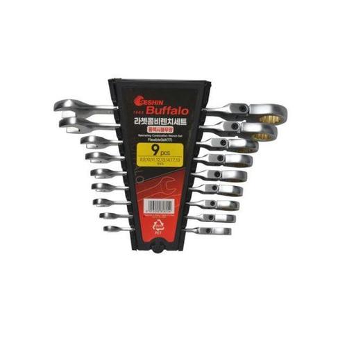 오너클랜 75314 플렉시블라쳇렌치세트(무광) 9PCS 공구 복스