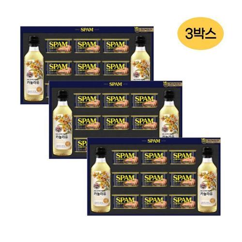[CJ제일제당] 스팸고급유 3호 x 3박스, 스팸 클래식 200g 9개 카놀라유 500