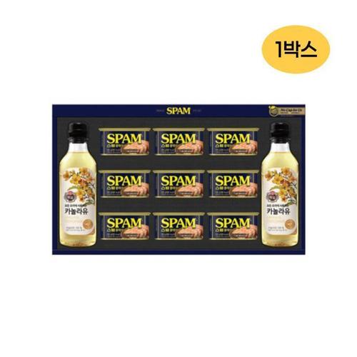 [CJ제일제당] 스팸고급유 3호 x 1박스, 스팸 클래식 200g 9개 카놀라유 500