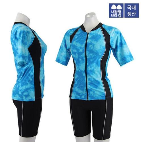 [리디아넬]XBLUE 여자 반팔 집업 투피스 수영복 N76116 최신 (37864003A)