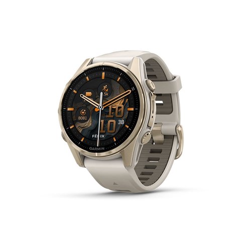 가민코리아 가민 피닉스 8 43mm 아몰레드 사파이어 소프트 골드 포그 그레이 밴드 GPS