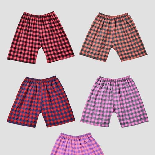 [RGN41348]여성 체크 5부 파자마 가족잠옷 부드러운촉감
