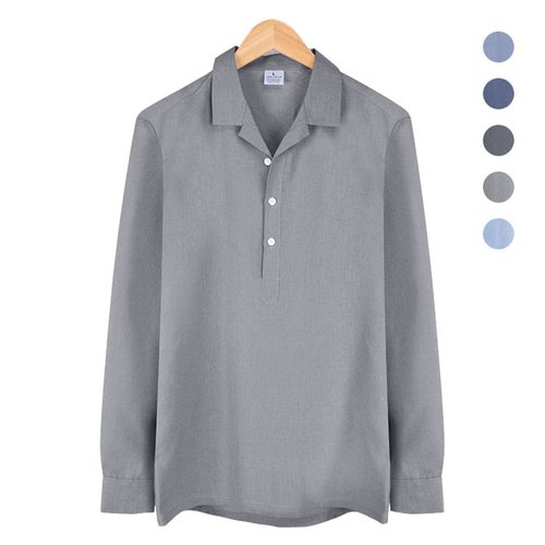 썸앤 오픈 카라 반탁 보카시 그레이 셔츠 _NWM005_Grey (W15E2EC)