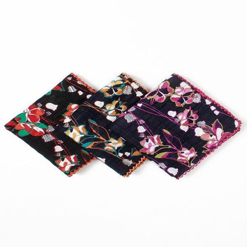 마리엔느 금강 초록 핀코트 레이스 면 손수건 스카프