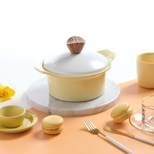 [셰프라인] 마카롱IH 세라믹냄비 16양수 (파스텔 옐로우)
