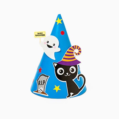BDM 홈파티용품 10월 31일 할로윈파티 종이 꼬깔모자 파랑 고양이 이벤트용품