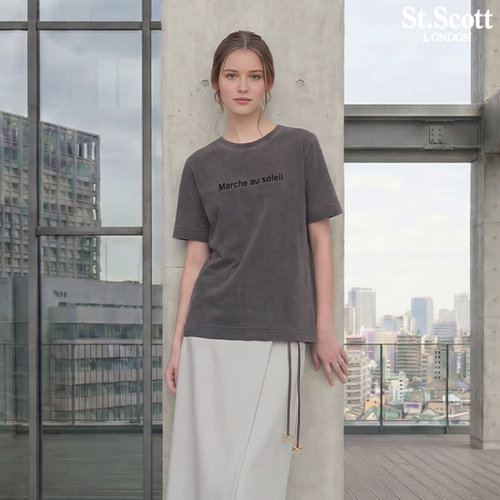 [St.Scott] 세인트 26SS 여성 니들워크 피그먼트 다잉 코튼 100 티셔츠 4종 2