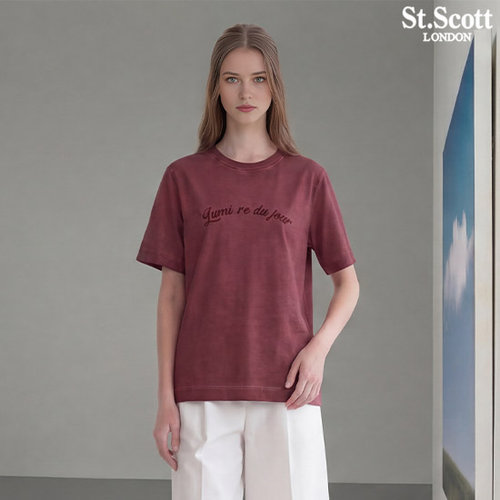 [St.Scott] 세인트 26SS 여성 니들워크 피그먼트 다잉 코튼 100 티셔츠 4종 3