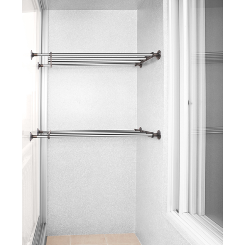 [대연]웰렉스(WELLEX) 벽사이 선반(4봉) 행거 BSS 4080(사용범위: 95cm-120cm)