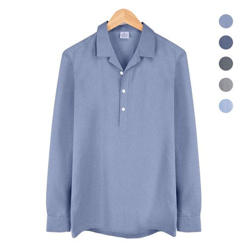 썸앤 오픈 카라 반탁 보카시 블루 셔츠 _NWM005_Blue (W15E2E7)