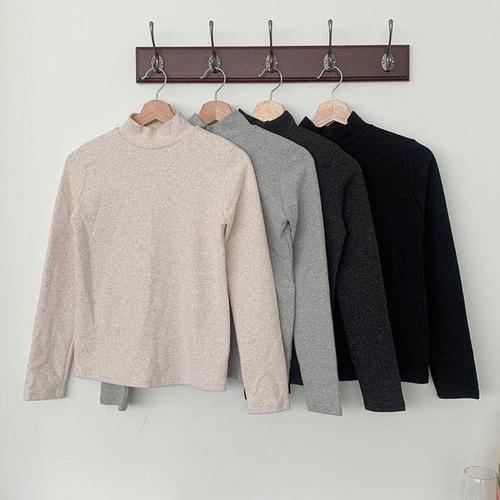 [셀러허브_여성트랜드패션]빅사이즈티 T047L512 행복겉기모웜폴라긴팔티 IT