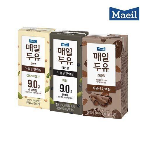 [매일유업][매일유업][T] 매일두유 99.9/검은콩/초콜릿 190ml 48팩 골라담기_683760