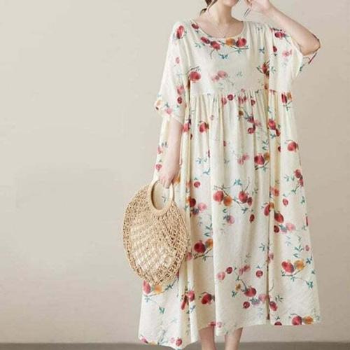 기타제조사 [셀럽하우스]여성 AKRA0597 인기 반팔 홈웨어 치마 감성 수묵화 롱 롱원피스