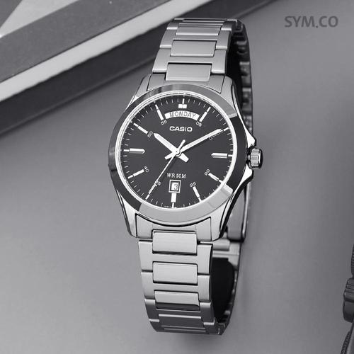 카시오 MTP-1370D-1A1 클래식 라운드 데이데이트 정장 남자 메탈 시계 c