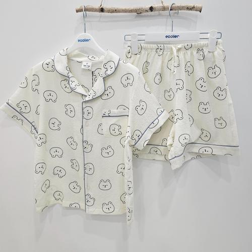[에꼴리에][시흥모다] 에꼴리에 주니어 쿨 시어서커 카라 파자마 잠옷세트 26OP753_SH