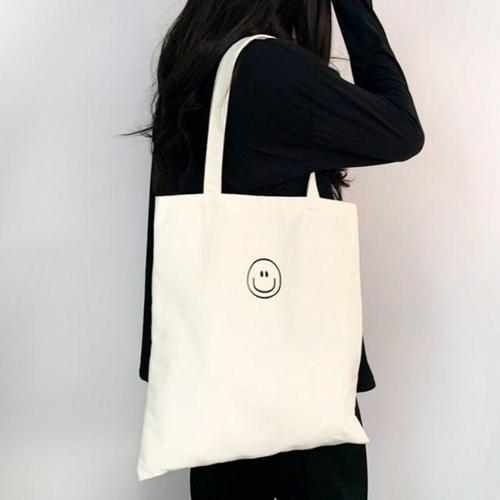 [셀럽하우스]스마일 XHGOQKDK 베이직 심플 에코백 빅사이즈 올데이 나들이