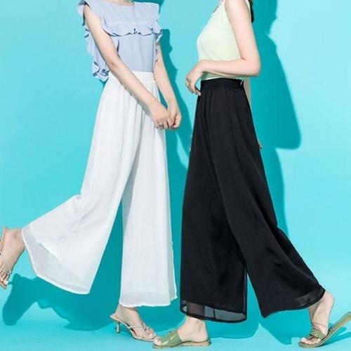 [주식회사 브이와이][JHQRV0J2_4A]쉬폰 바지 여자츄리닝 허리밴딩 통 넓은 바지 (22632499A)