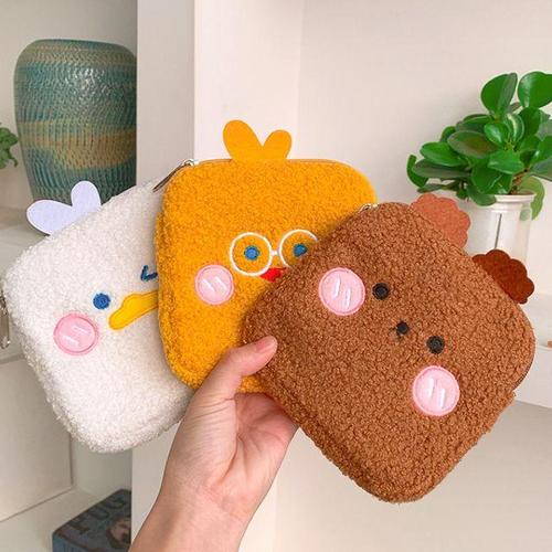 딜트 귀여운 뽀글이 스퀘어 파우치 WFM1C6E