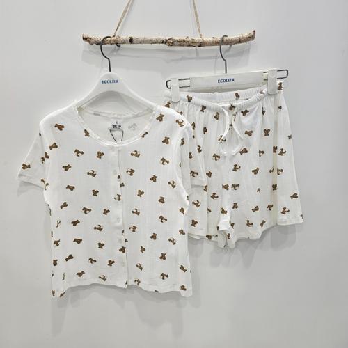 [에꼴리에][시흥모다] 에꼴리에 주니어 슬립 베어 라운드넥 파자마 세트 26OP752_SH