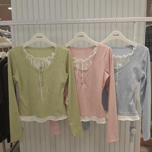 무자크홈플러스17 HC17 LGE-208  핑크 여성 봄 간절기 라운드 티셔츠 MQ2WT