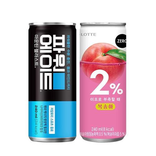[코카콜라]이프로 부족할 때 복숭아 240ml 15캔 + 파워에이드 240ml 15캔 (36194220)