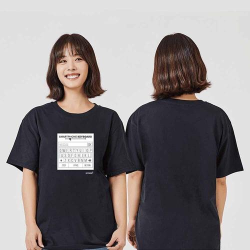 예쁜 스마트폰 키보드 자판 그래픽 캐쥬얼 반팔티 (W969AC5)
