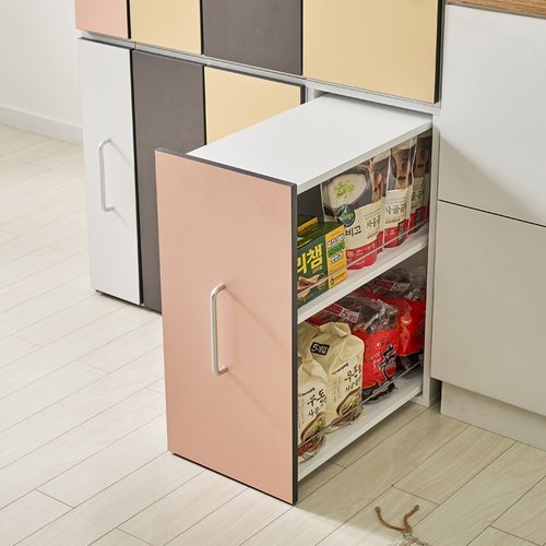 블리스데코 버니스 슬라이딩 다용도 주방 300x624 틈새 광폭 수납장 BOS097