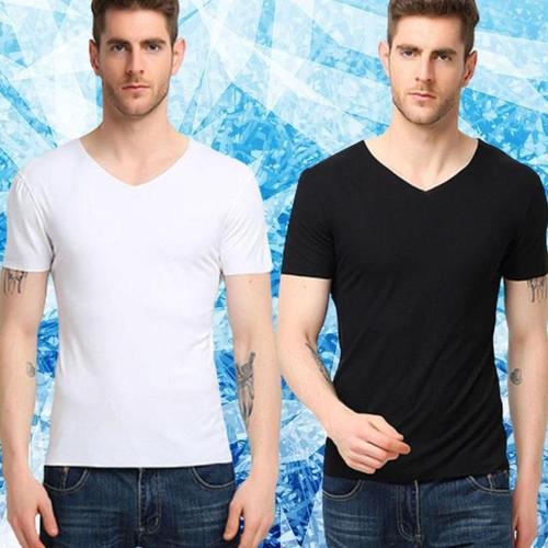 명화수산 남자 여름이너 V넥 심리스 반소매티 티셔츠