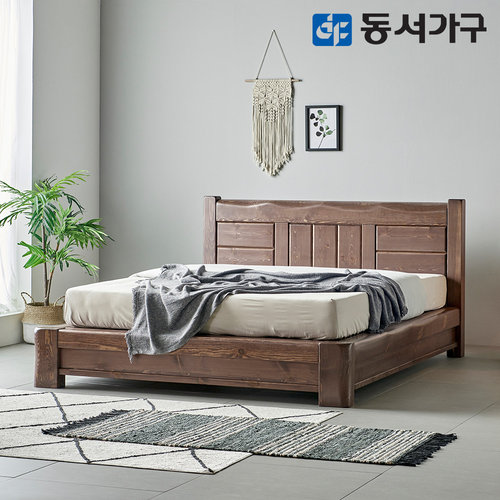 동서가구 A프리미엄 소나무 통원목 Q 편백침대+양면 매트리스 DF642461