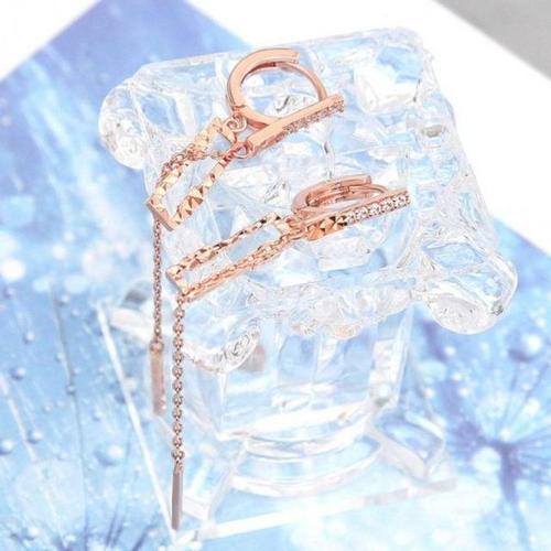 금침 로즈골드 롱 원터치 14K 체인 14k금침귀걸이 귀 WD2795F