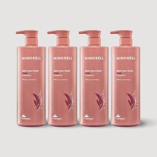 현대약품 마이녹셀 맥주효모 로즈PDRN 탈모샴푸 1000ML 4개
