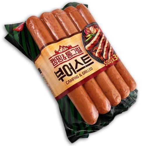[코스트코 코리아][코스트코] 동원 캠핑 통그릴 부어스트 소시지 1.5kg(500g x 3개) q 바베큐 소세지