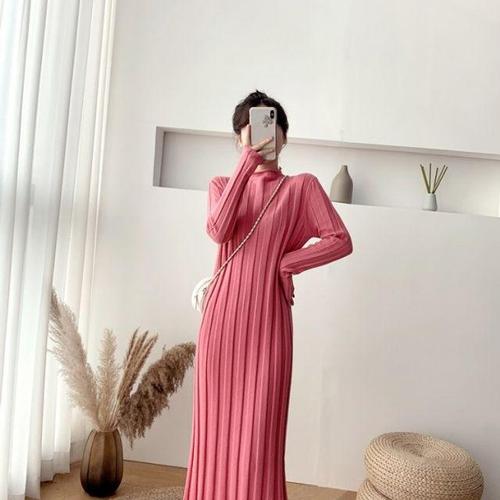 빅골지 아이보리 빅골지니트원피스 핑크 니트원피스 WD8CBA3