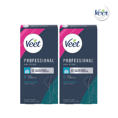 [Veet] 비트 이지 젤 왁스 스트립 민감성 피부용 20매 x2개 제모 셀프왁싱 제모패치 왁싱 테이프 veet